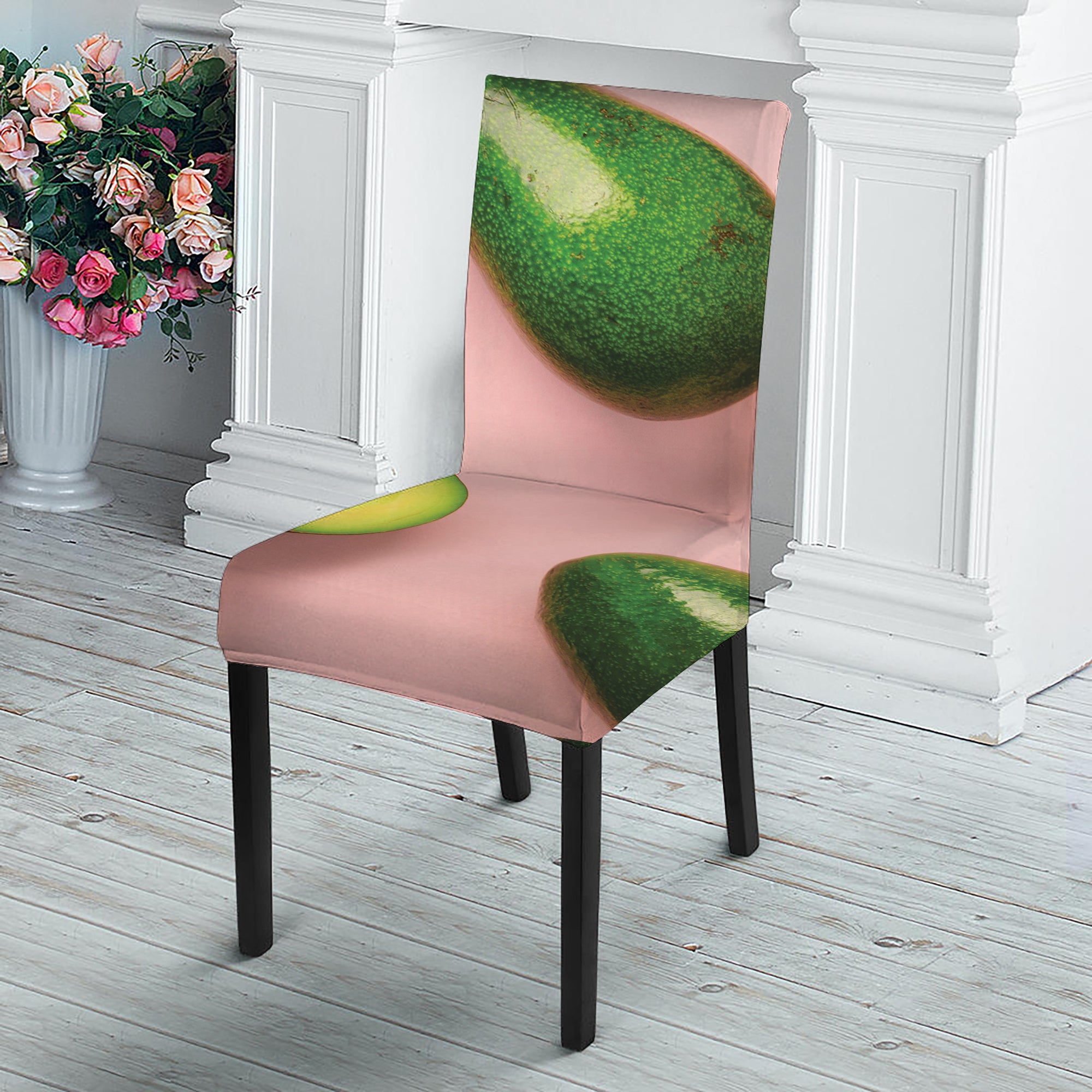 Avocado Cut In Half Pattern Print Dining Chair Slipcover