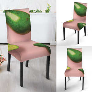 Avocado Cut In Half Pattern Print Dining Chair Slipcover