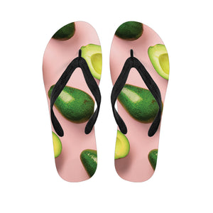 Avocado Cut In Half Pattern Print Flip Flops