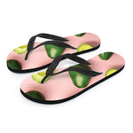 Avocado Cut In Half Pattern Print Flip Flops