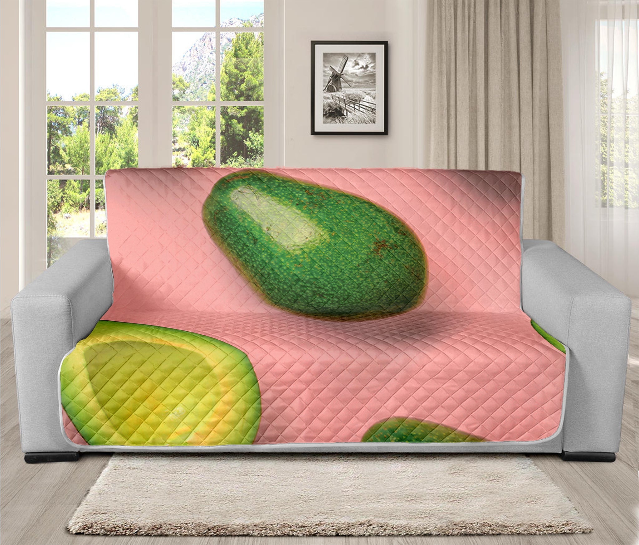 Avocado Cut In Half Pattern Print Futon Protector