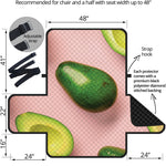 Avocado Cut In Half Pattern Print Half Sofa Protector