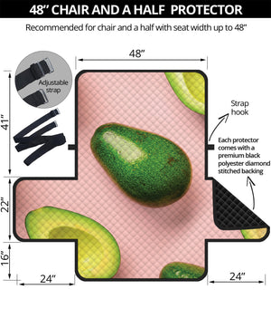 Avocado Cut In Half Pattern Print Half Sofa Protector