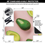 Avocado Cut In Half Pattern Print Half Sofa Protector