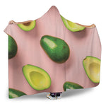 Avocado Cut In Half Pattern Print Hooded Blanket