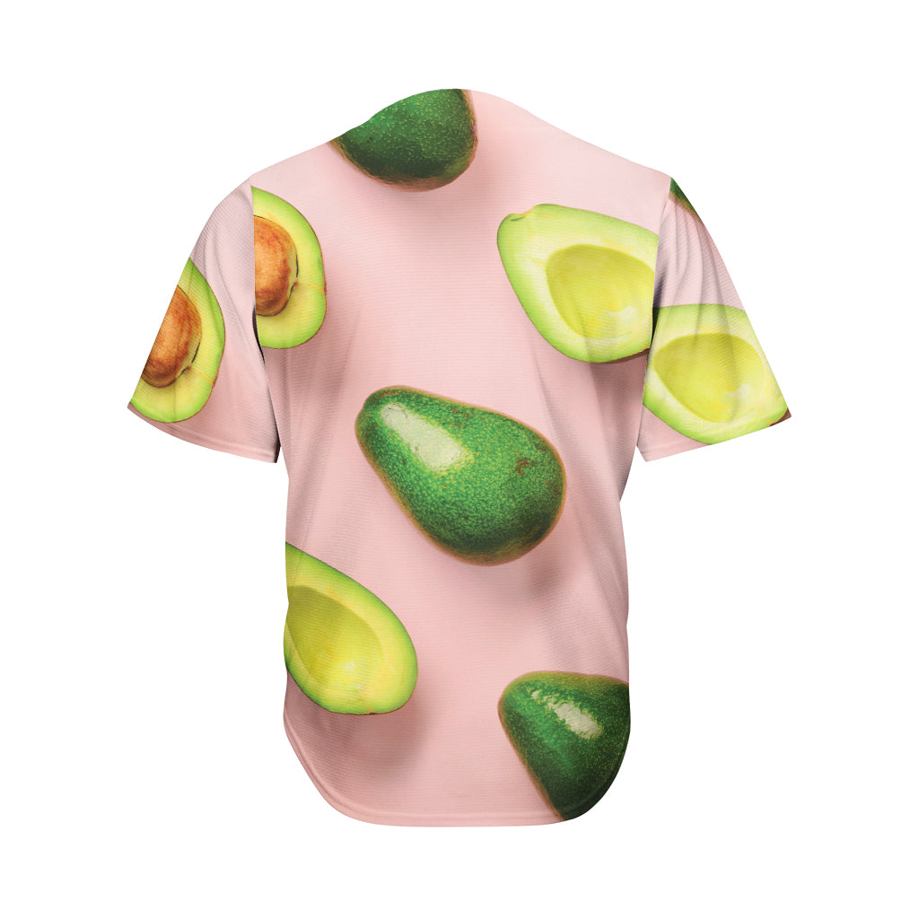 Avocado Cut In Half Pattern Print Men's Baseball Jersey