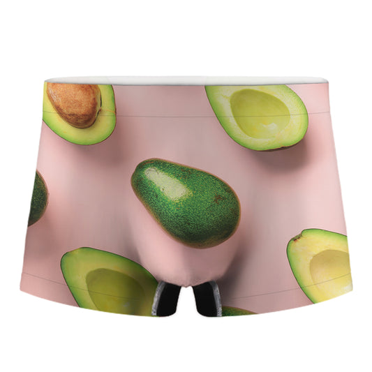 Avocado Cut In Half Pattern Print Men's Boxer Briefs