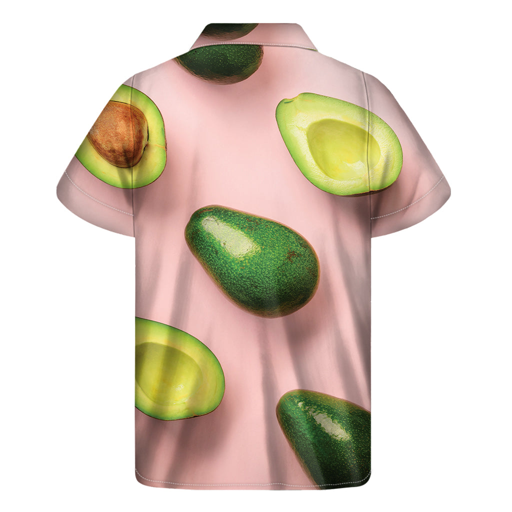 Avocado Cut In Half Pattern Print Men's Short Sleeve Shirt