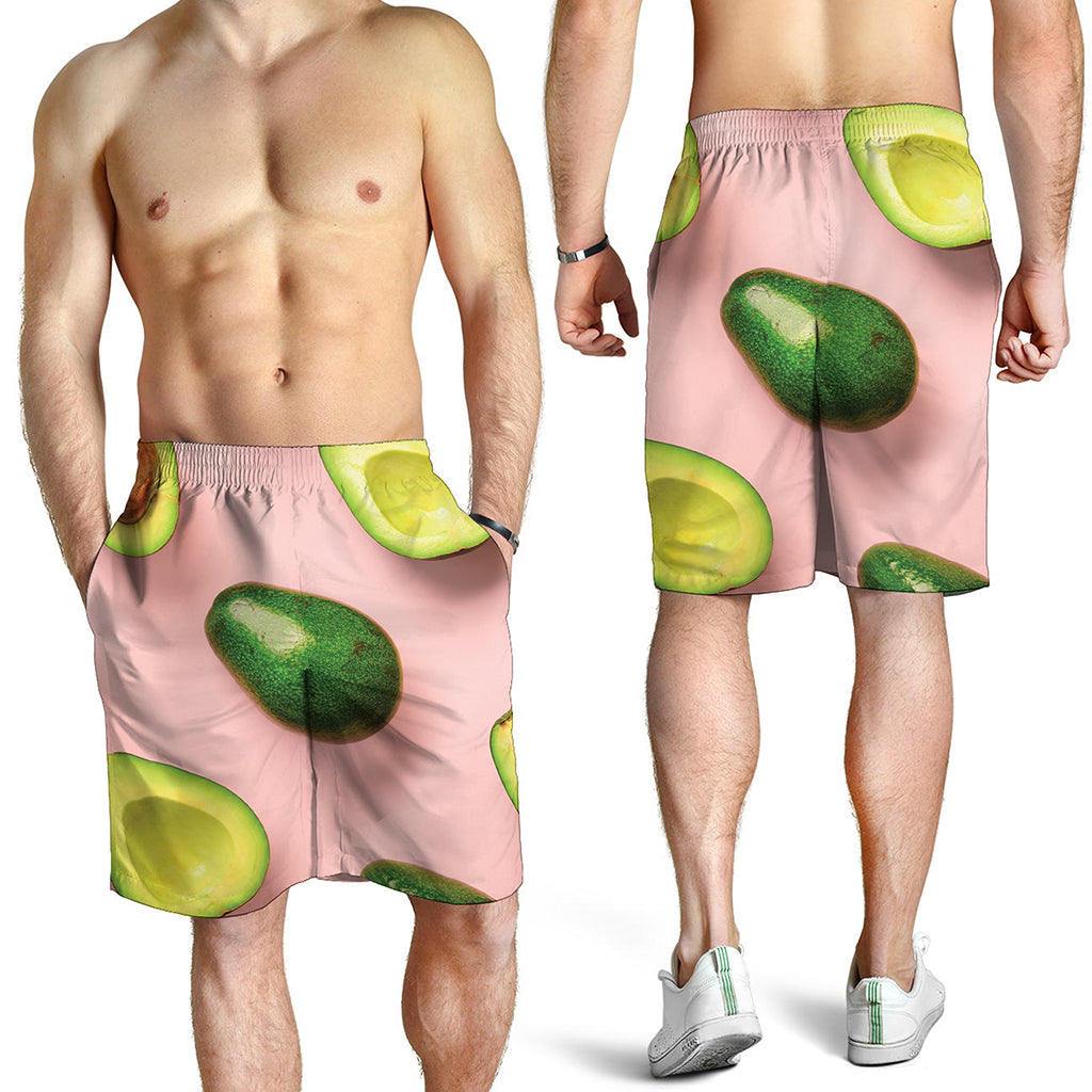 Avocado Cut In Half Pattern Print Men's Shorts