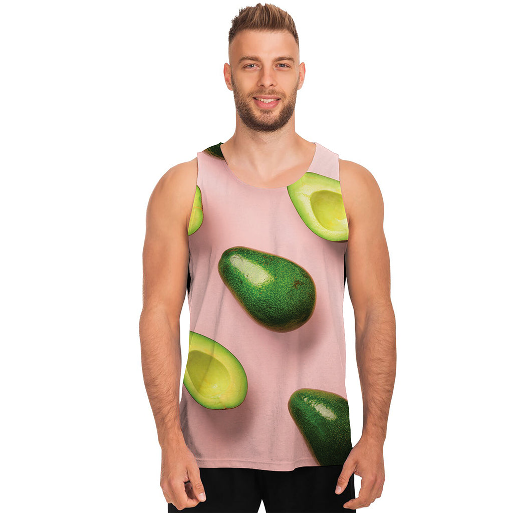 Avocado Cut In Half Pattern Print Men's Tank Top