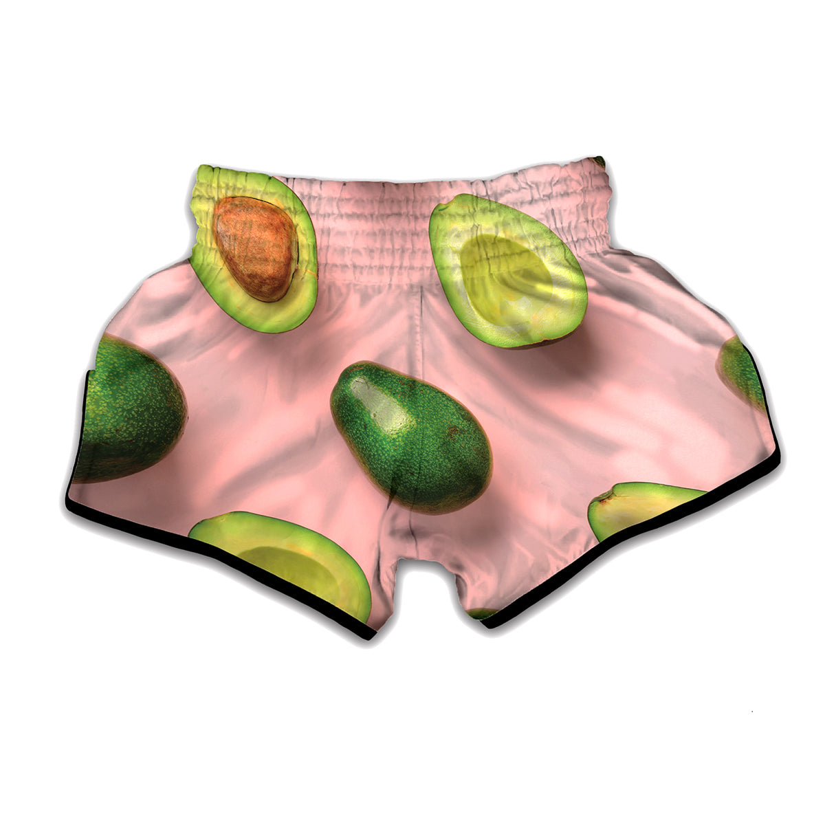 Avocado Cut In Half Pattern Print Muay Thai Boxing Shorts