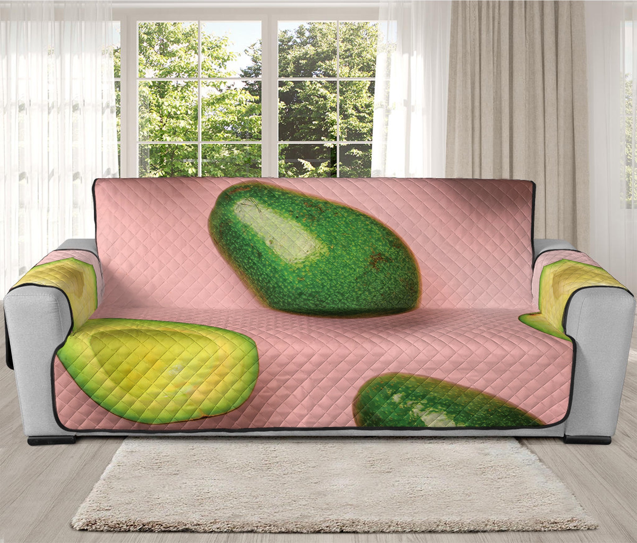 Avocado Cut In Half Pattern Print Oversized Sofa Protector