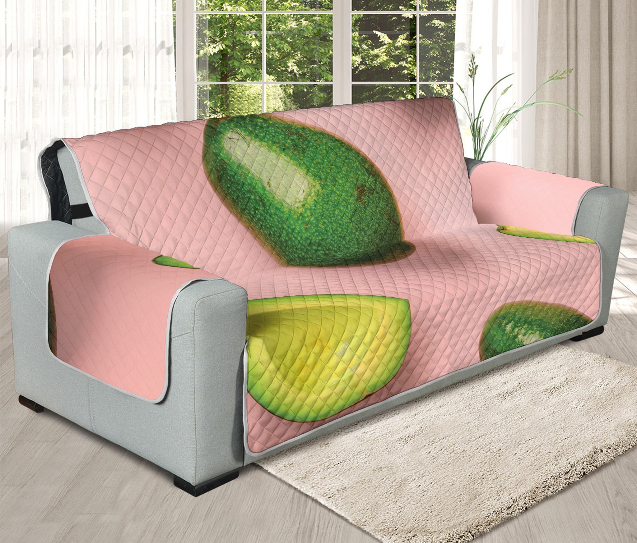 Avocado Cut In Half Pattern Print Oversized Sofa Protector