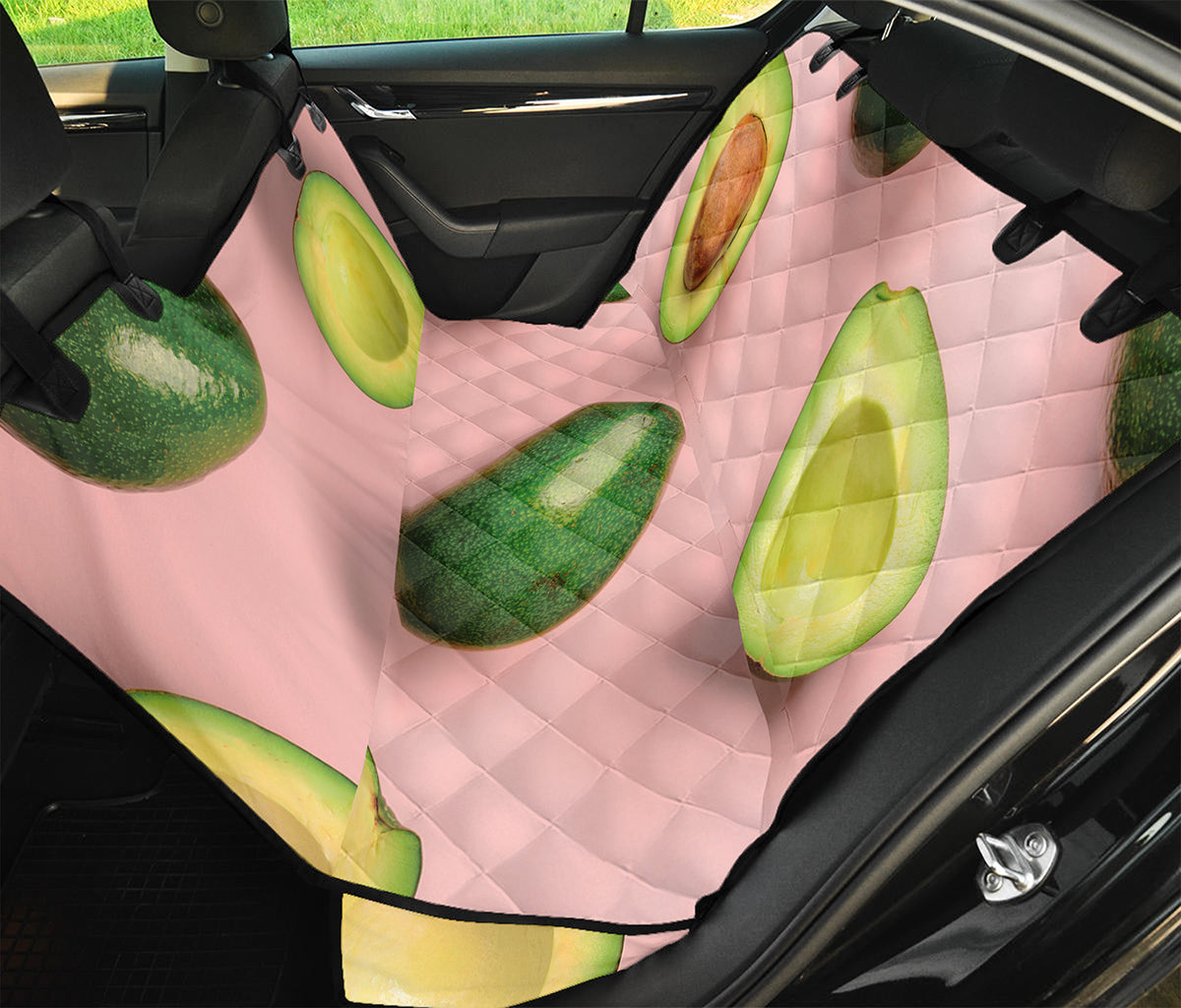 Avocado Cut In Half Pattern Print Pet Car Back Seat Cover