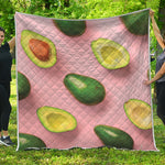 Avocado Cut In Half Pattern Print Quilt