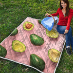 Avocado Cut In Half Pattern Print Quilt