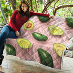 Avocado Cut In Half Pattern Print Quilt