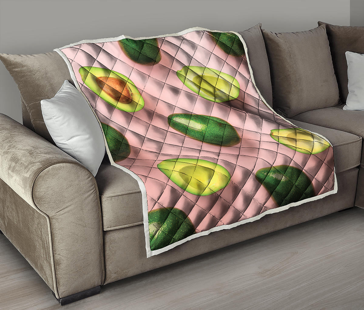 Avocado Cut In Half Pattern Print Quilt