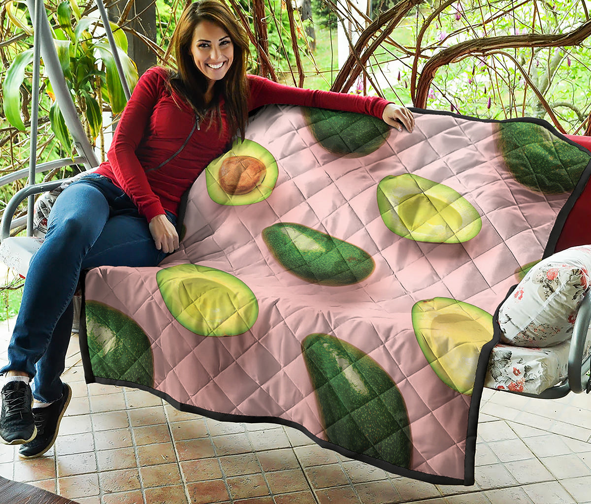 Avocado Cut In Half Pattern Print Quilt