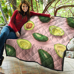 Avocado Cut In Half Pattern Print Quilt