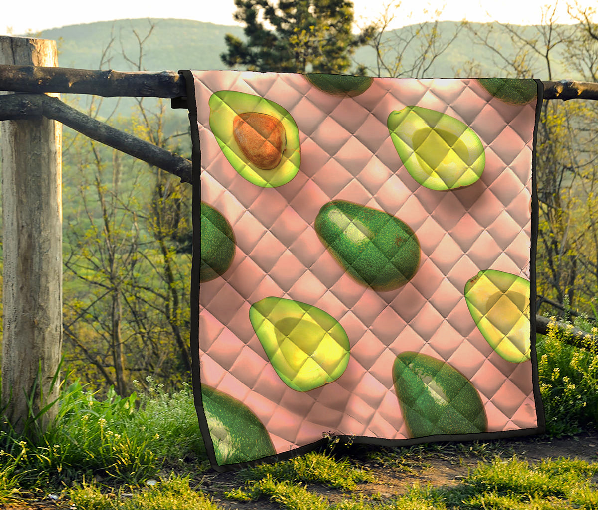 Avocado Cut In Half Pattern Print Quilt