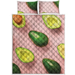 Avocado Cut In Half Pattern Print Quilt Bed Set