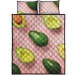 Avocado Cut In Half Pattern Print Quilt Bed Set