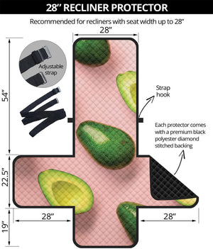 Avocado Cut In Half Pattern Print Recliner Protector