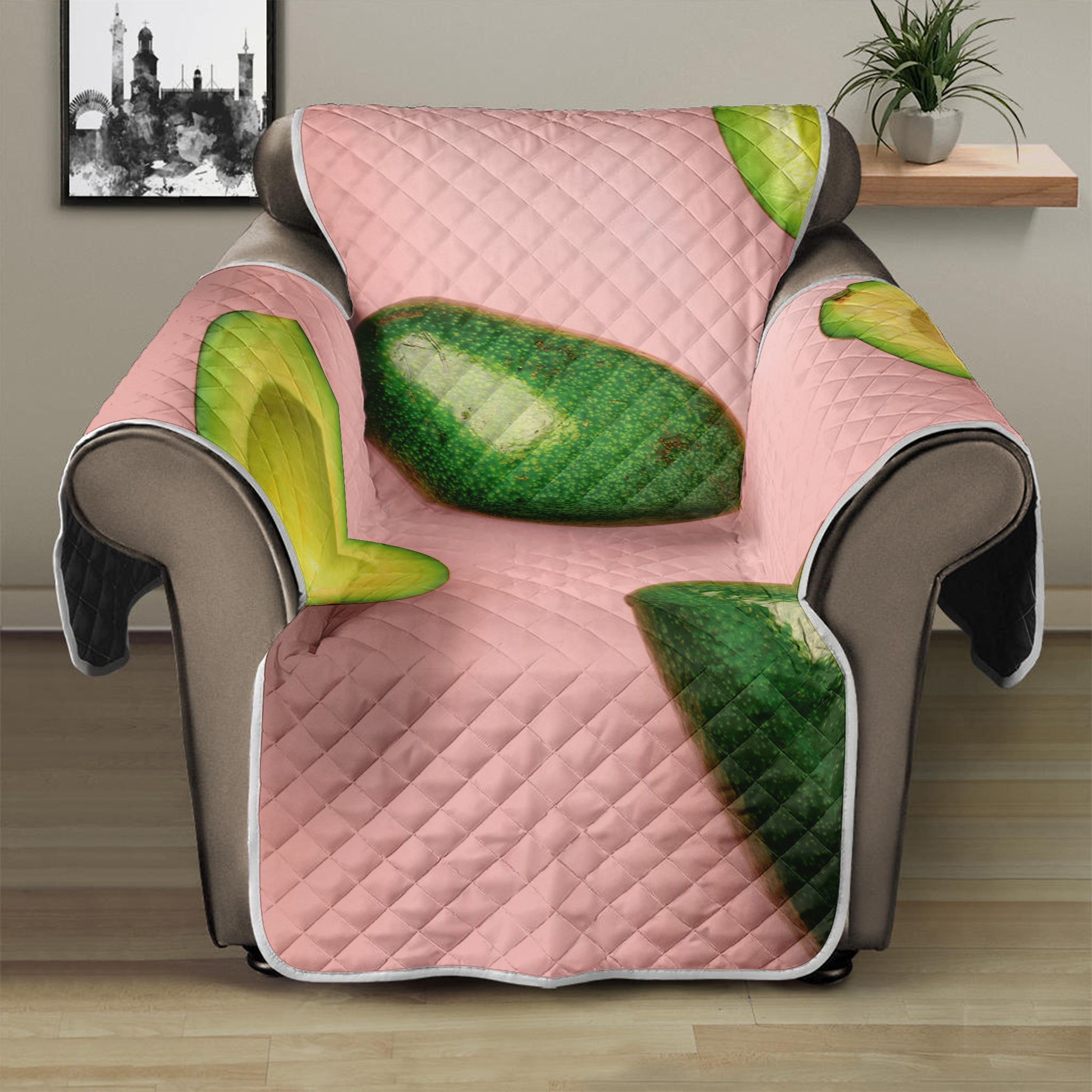 Avocado Cut In Half Pattern Print Recliner Protector