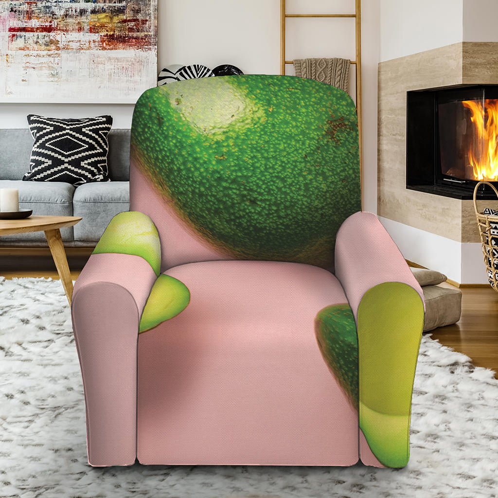 Avocado Cut In Half Pattern Print Recliner Slipcover