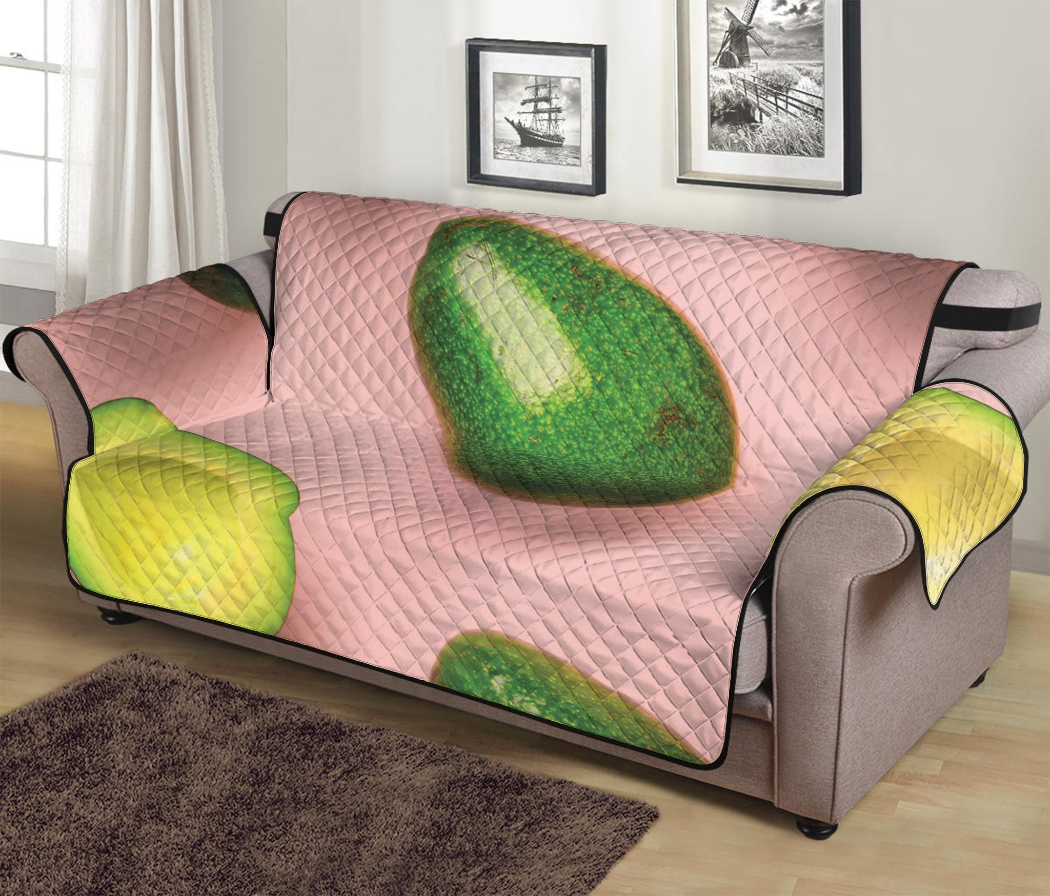 Avocado Cut In Half Pattern Print Sofa Protector