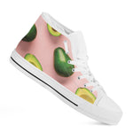 Avocado Cut In Half Pattern Print White High Top Shoes