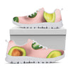Avocado Cut In Half Pattern Print White Sneakers