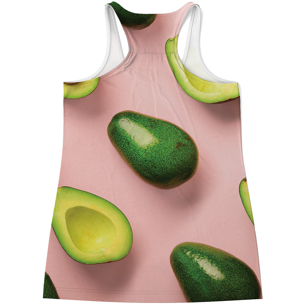 Avocado Cut In Half Pattern Print Women's Racerback Tank Top