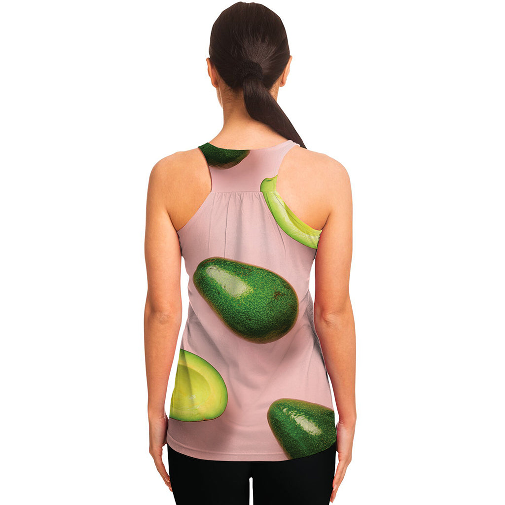 Avocado Cut In Half Pattern Print Women's Racerback Tank Top