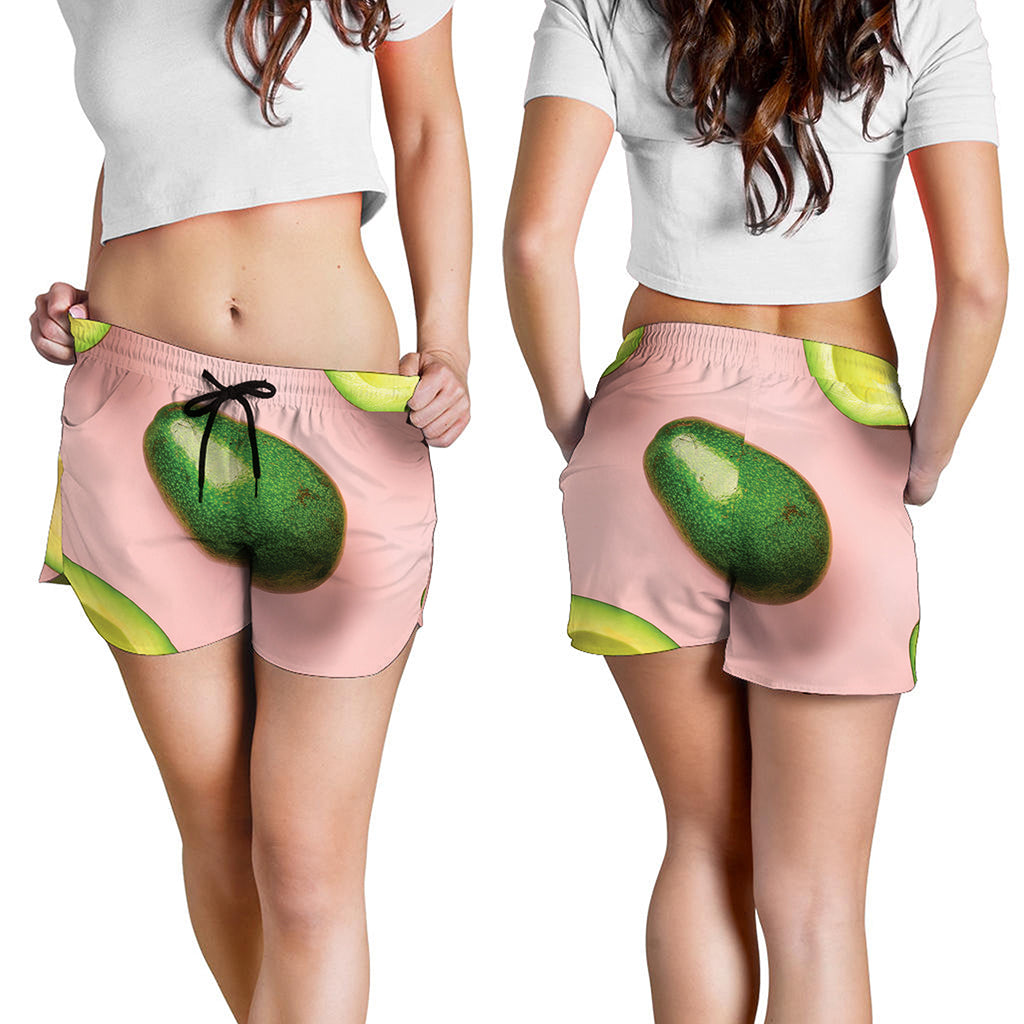 Avocado Cut In Half Pattern Print Women's Shorts