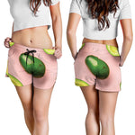 Avocado Cut In Half Pattern Print Women's Shorts