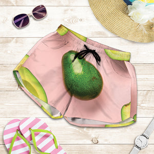 Avocado Cut In Half Pattern Print Women's Shorts