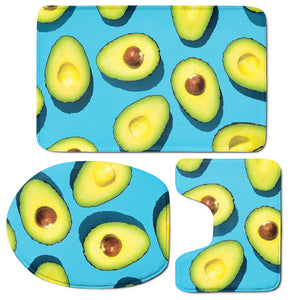 Avocado Cut In Half Print 3 Piece Bath Mat Set