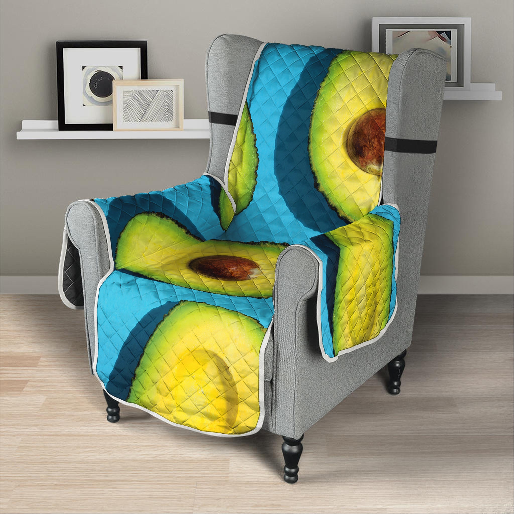 Avocado Cut In Half Print Armchair Protector