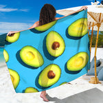 Avocado Cut In Half Print Beach Sarong Wrap