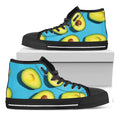 Avocado Cut In Half Print Black High Top Sneakers