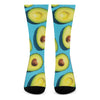 Avocado Cut In Half Print Crew Socks