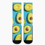 Avocado Cut In Half Print Crew Socks