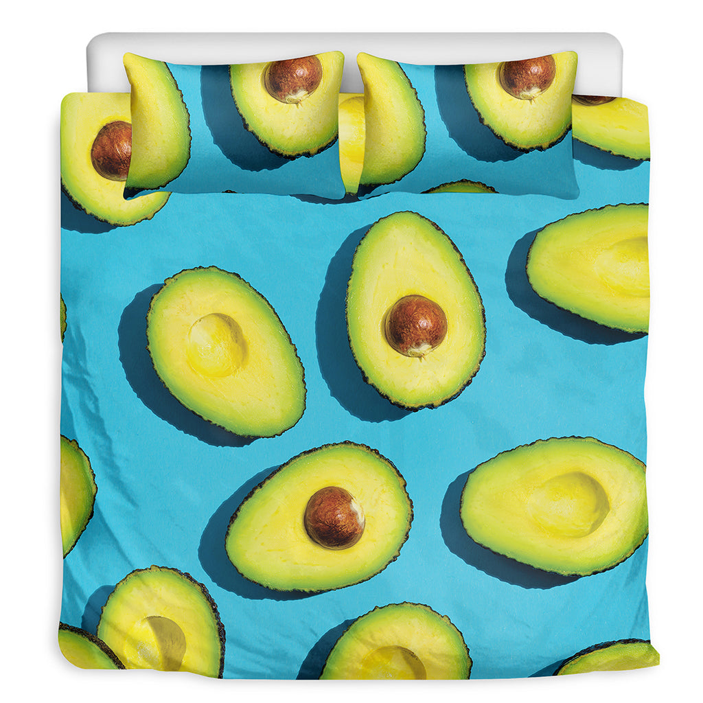 Avocado Cut In Half Print Duvet Cover Bedding Set