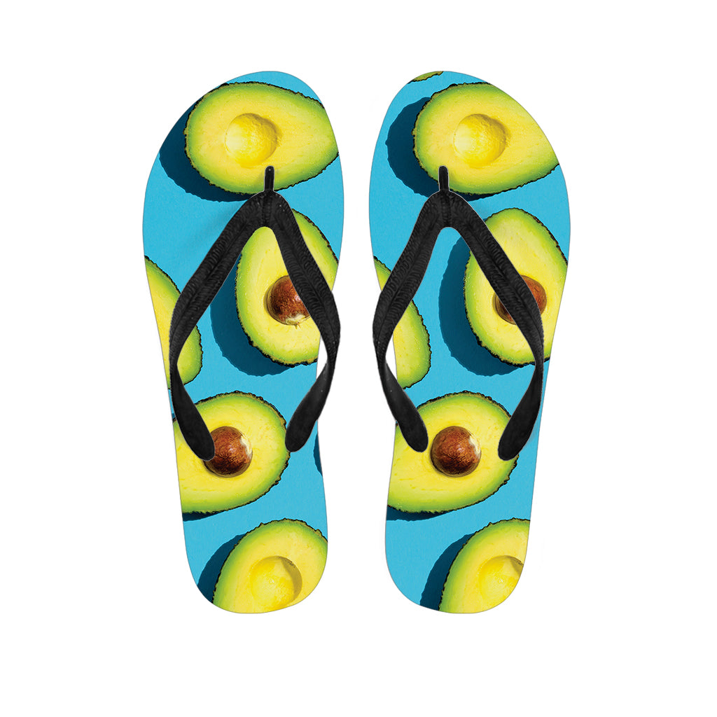 Avocado Cut In Half Print Flip Flops