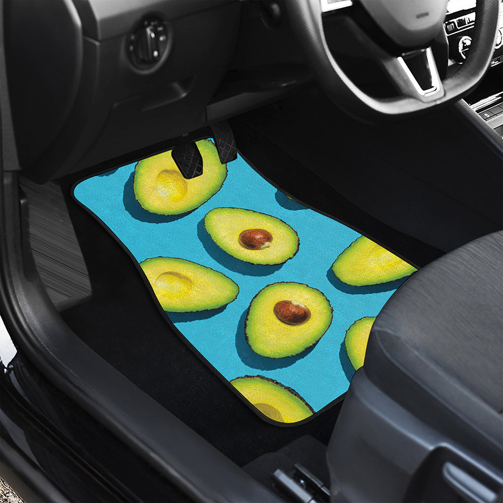 Avocado Cut In Half Print Front and Back Car Floor Mats