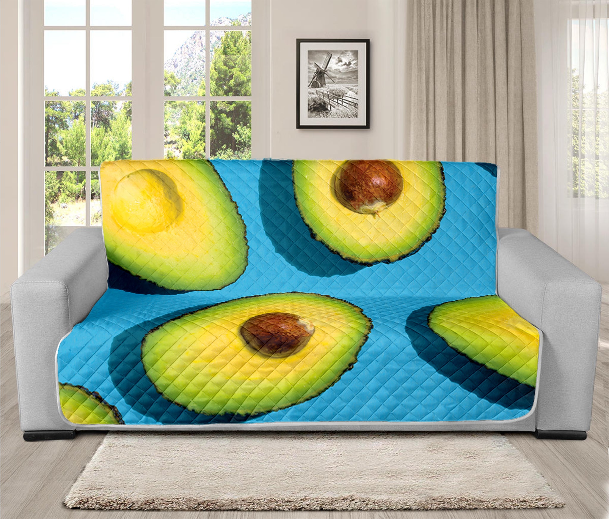 Avocado Cut In Half Print Futon Protector