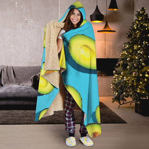 Avocado Cut In Half Print Hooded Blanket