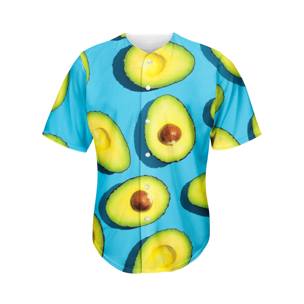 Avocado Cut In Half Print Men's Baseball Jersey